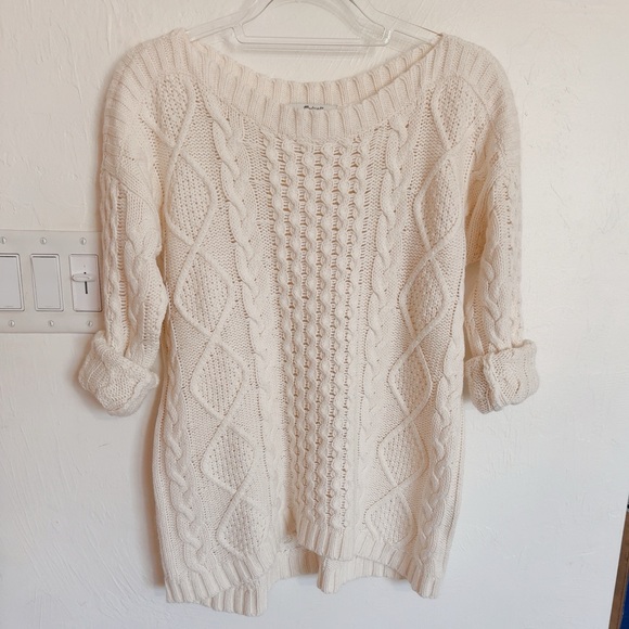 Madewell Cream Cable Knit Sweater - Picture 7 of 10